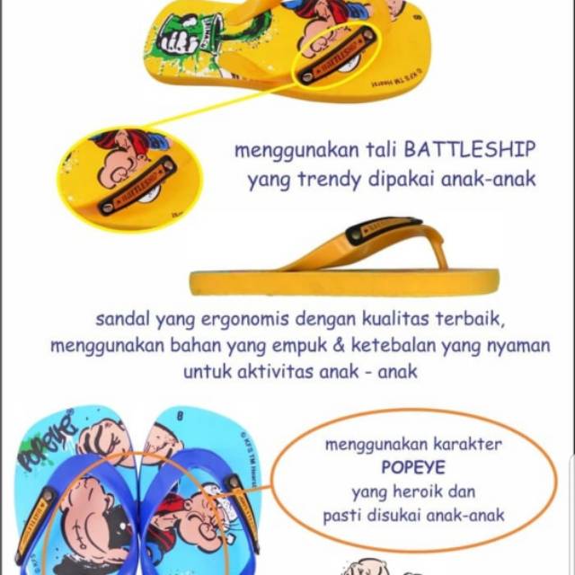 Sandal jepit Battleship tanggung / sandal japit murahhh