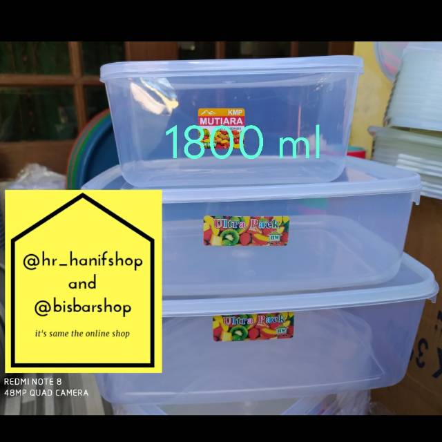 Box / Kotak / Toples Plastik Ukuran 1800ml Merk KMP Mutiara