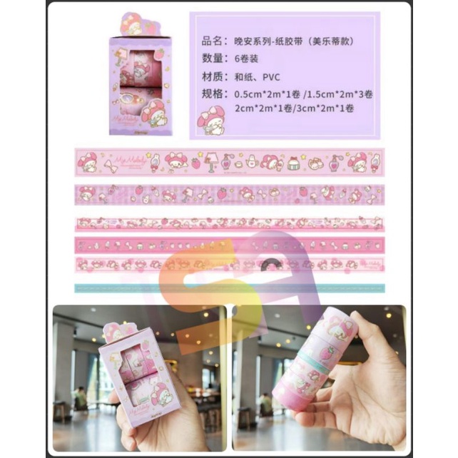 

SOLATIP KERTAS METALIK ISI 6 ROLL SANRIO MYMELODY POMPURIN HELLOKITTY