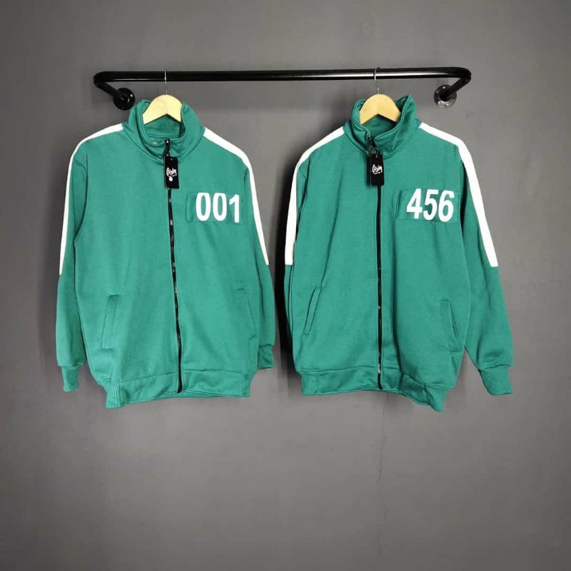 Jaket Squid Game / Jacket Zipper Squid Game Pria Dan Wanita Nomer Pemain 456 001 240 218 067