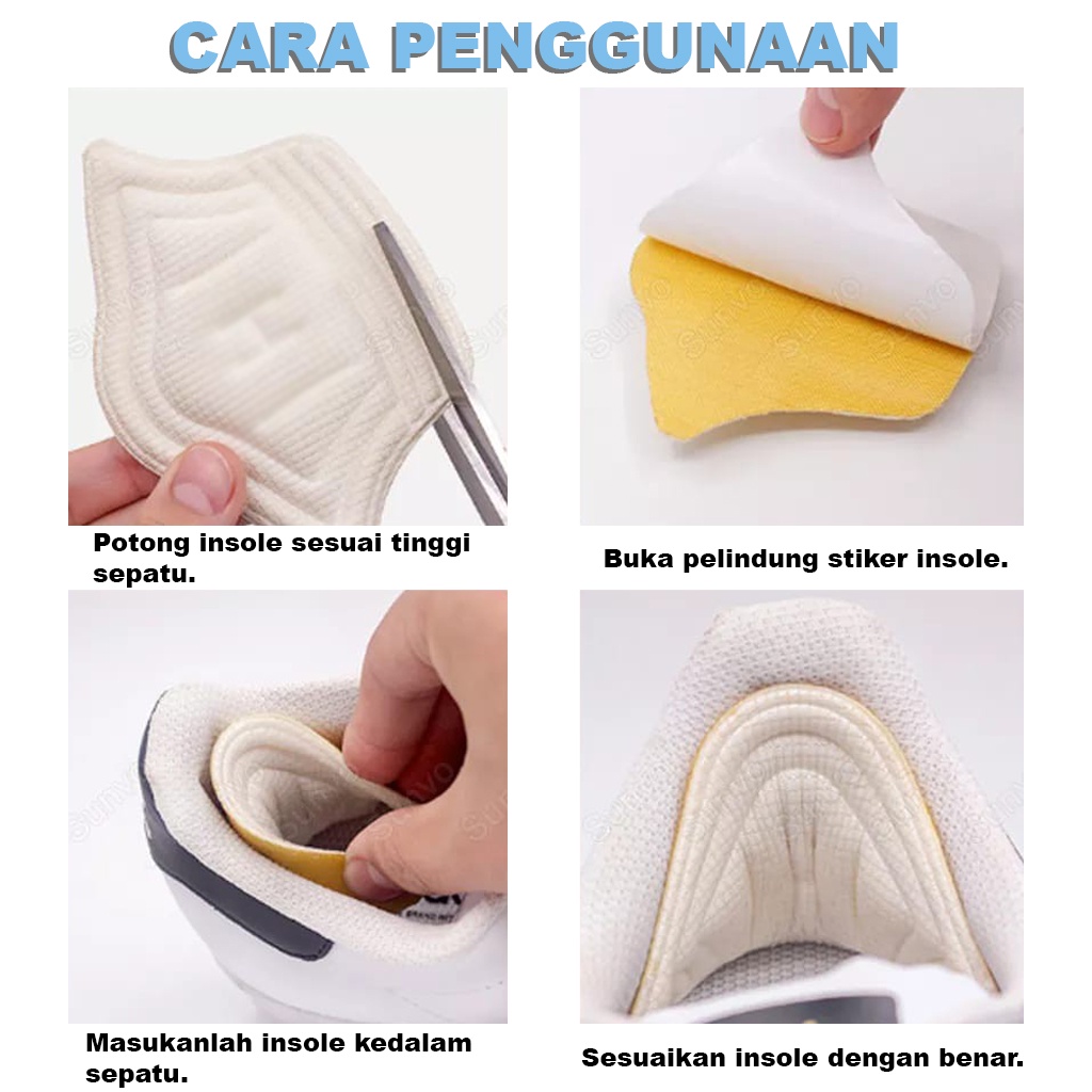 BRGUNIK Ms Insole Ganjalan Sepatu Sneakers Kebesaran Insole AntiTumit Lecet Insole Sneakers R643