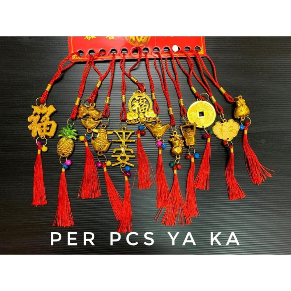 Lampion Hias Nanas Gantung Tenlung Honeycomb Hiasan Dekorasi Imlek Merah  Aksesoris Chinese New Year