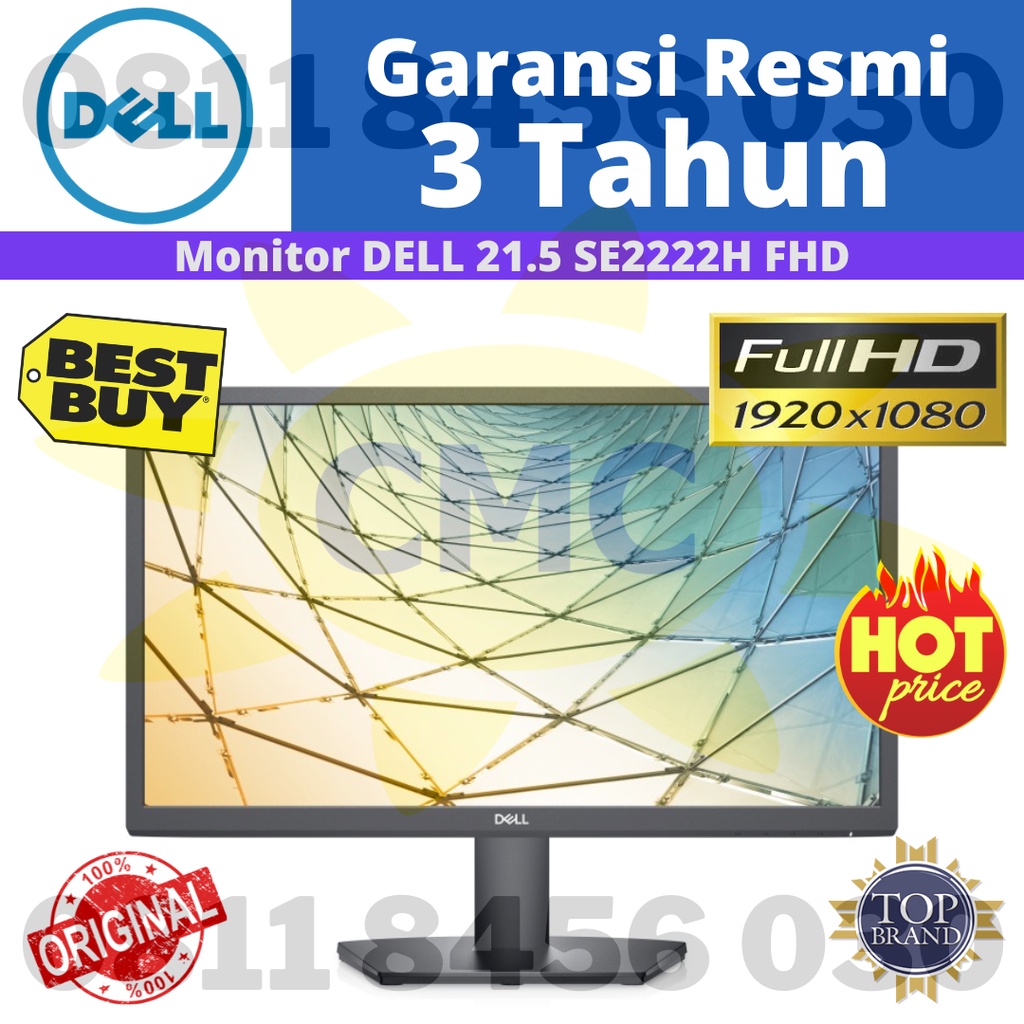 Monitor LED Dell 21.5 SE2222H FHD 60Hz HDMI VGA Resmi