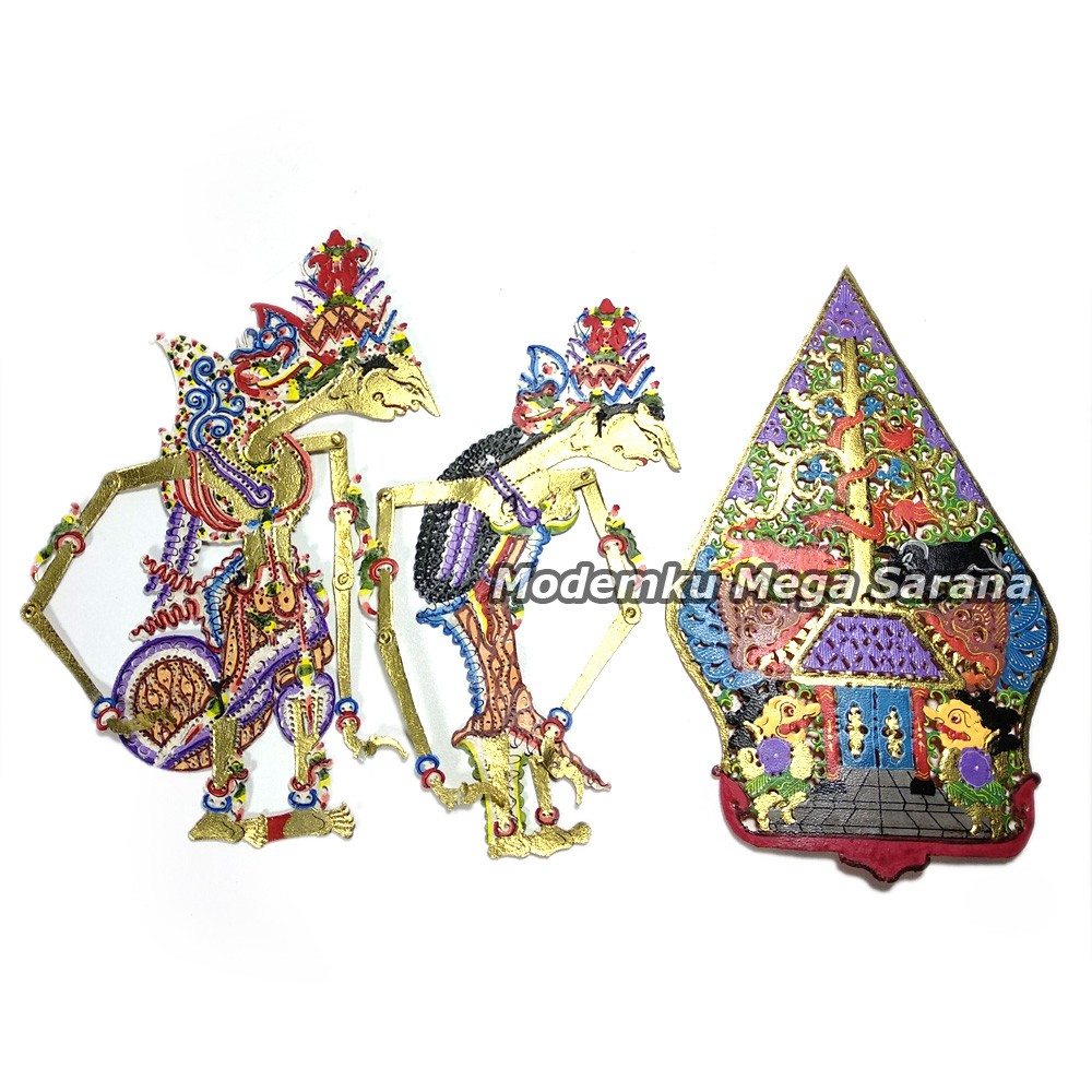 Wayang Kulit Caperan 20 cm Tanpa Gagang - Rama Shinta Gunungan - Original