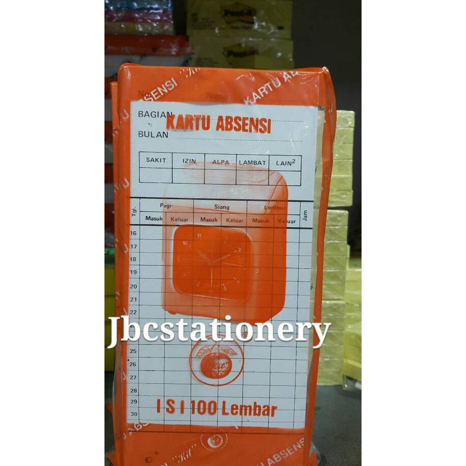 

Laris Manis Kartu absensi isi 100 lembar Harga Promo