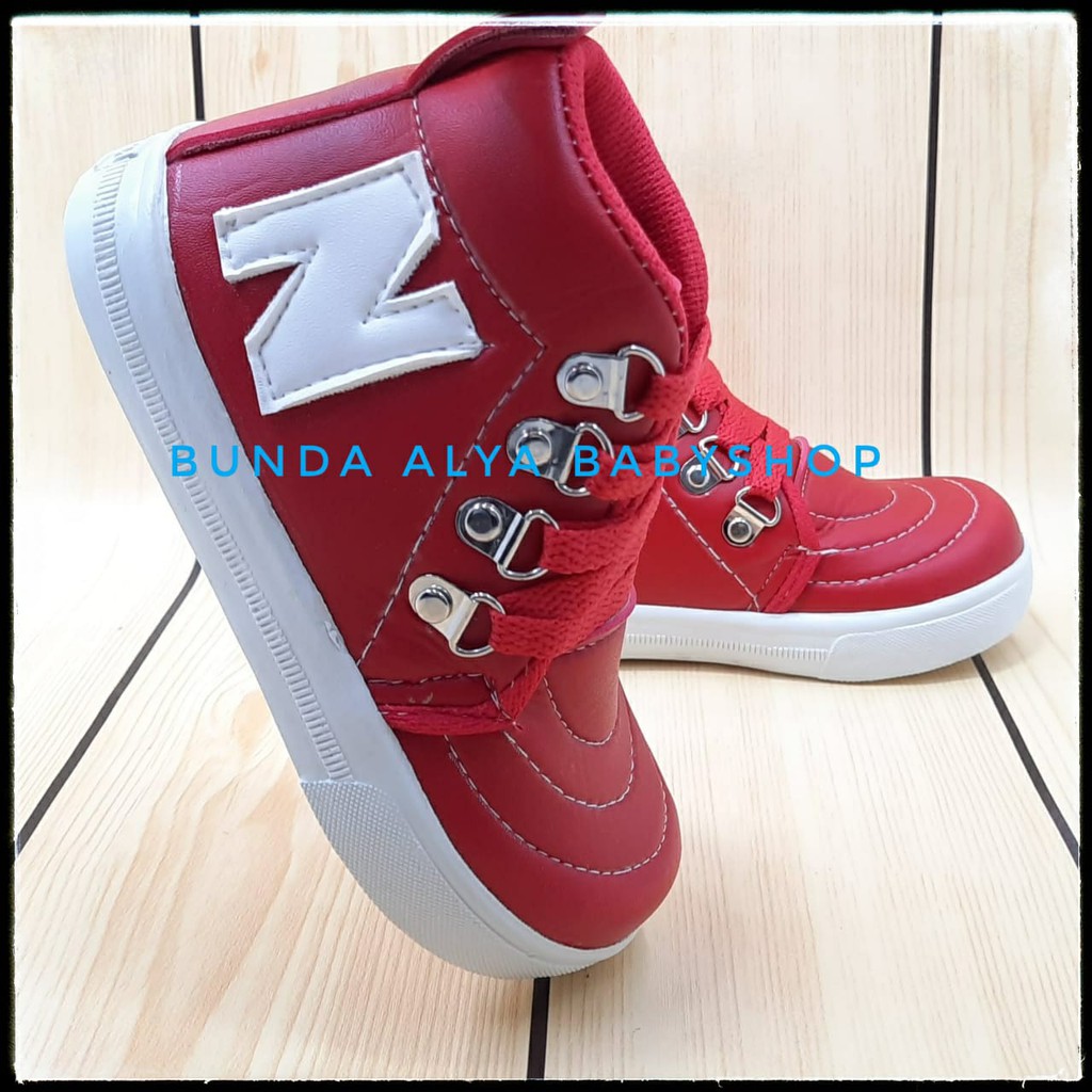 Sepatu Anak Laki Laki Alas Karet Usia 5 6 Tahun MERAH - Sepatu Anak Cowok Boots Alas Karet Keren Size 33 - 34