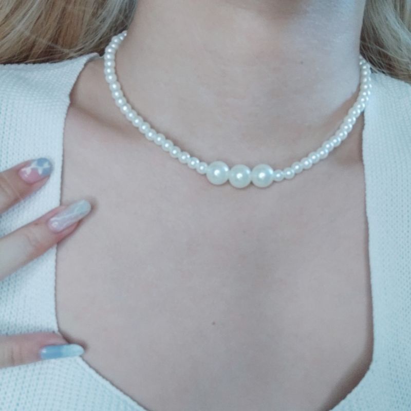 Starla Korean Pearl Choker Necklace Kalung Korea Mutiara