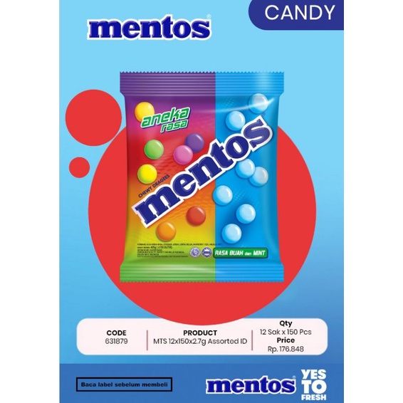 

PERMEN Mentos sak besar isi 150 butir