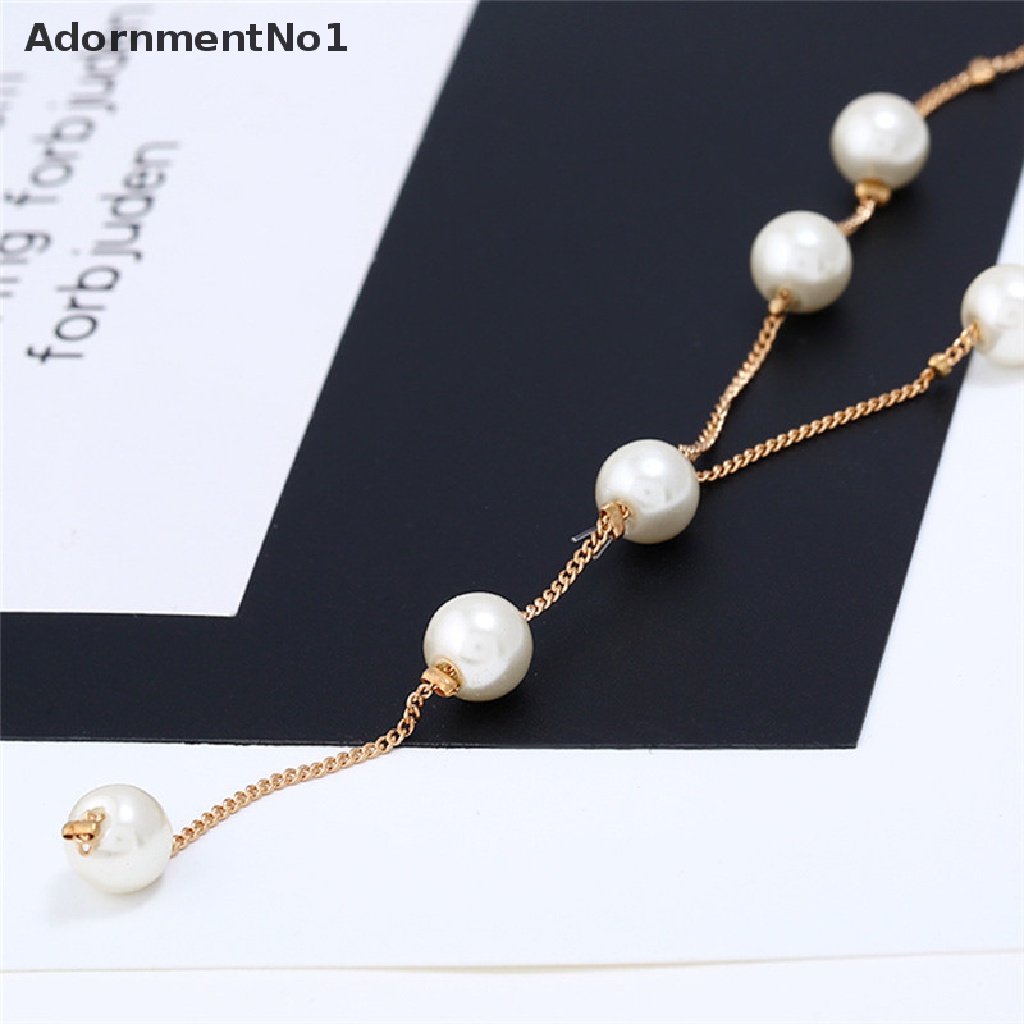 (AdornmentNo1) Set Kalung Choker + Gelang Tangan + Anting Tusuk Aksen Mutiara Imitasi Untuk Perhiasan Wanita