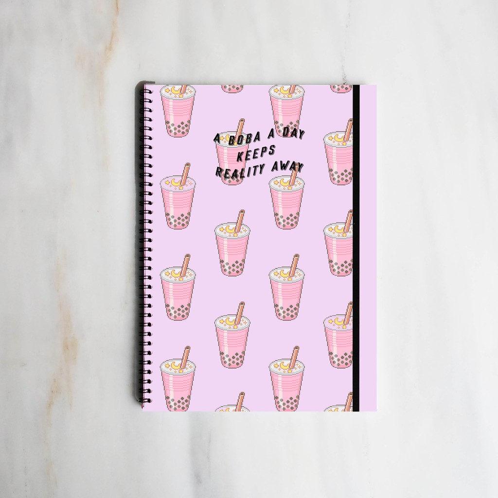 

BOBA BUBBLE TEA Spiral Ruled Notebook Diary Journal Office School Supplies Buku Tulis