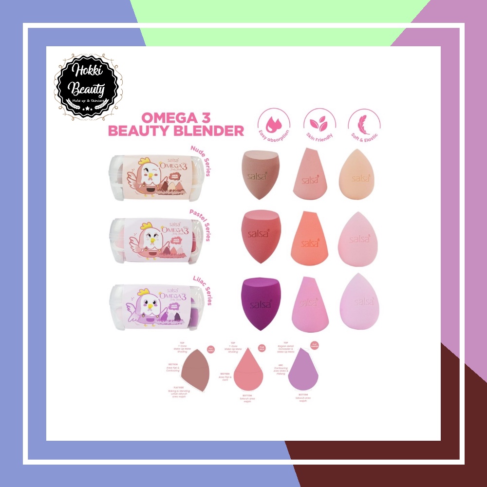 SALSA Omega 3 Beauty Blender - Sponge Makeup - Sponge Bedak