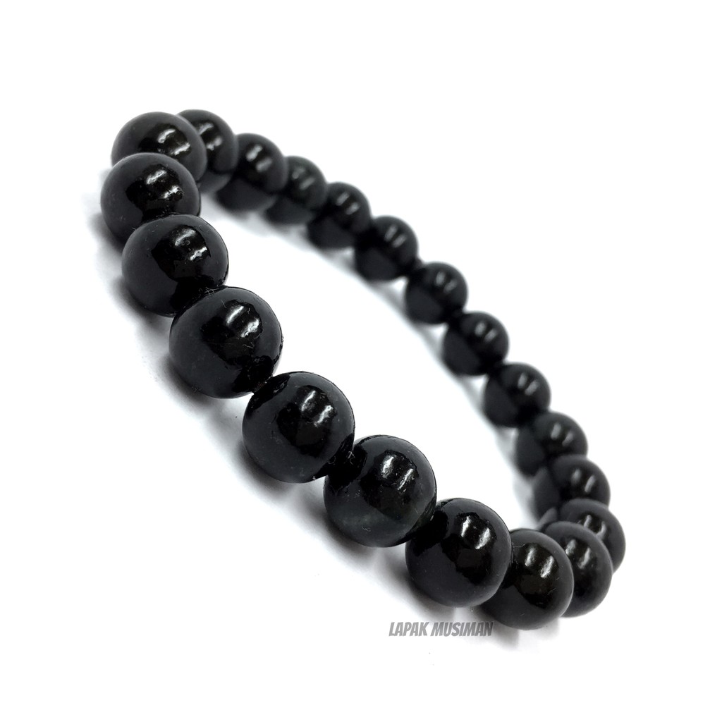 [Bayar di Tempat] GELANG KESEHATAN ASLI NATURAL BLACKJADE GIOK HITAM GARANSI ASLI