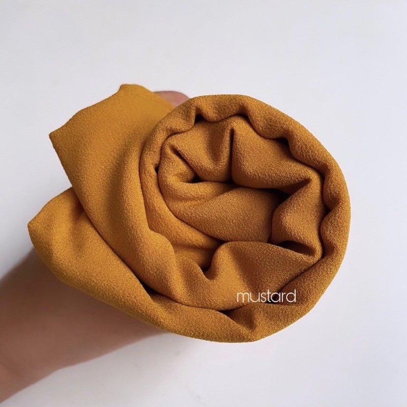 pashmina instan giona giani JAHIT TEPI RAPI / pasmina instan / hijab instan-Mustard