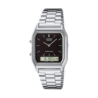 COD ( Bayar Ditempat) Jam Tangan Pria / Wanita Casio Rantai Segi Double Time AQ230