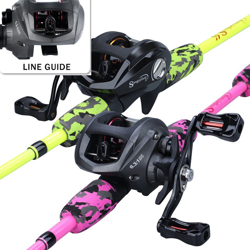 Sougayilang Set Pancing 1.7M Fishing Rod Set Castiing Fishing Reel Combo Penggulung 6.3:1 Gear Ratio 12+1BB Fishing Reel Memancing Ikan Joan Pancing Pet