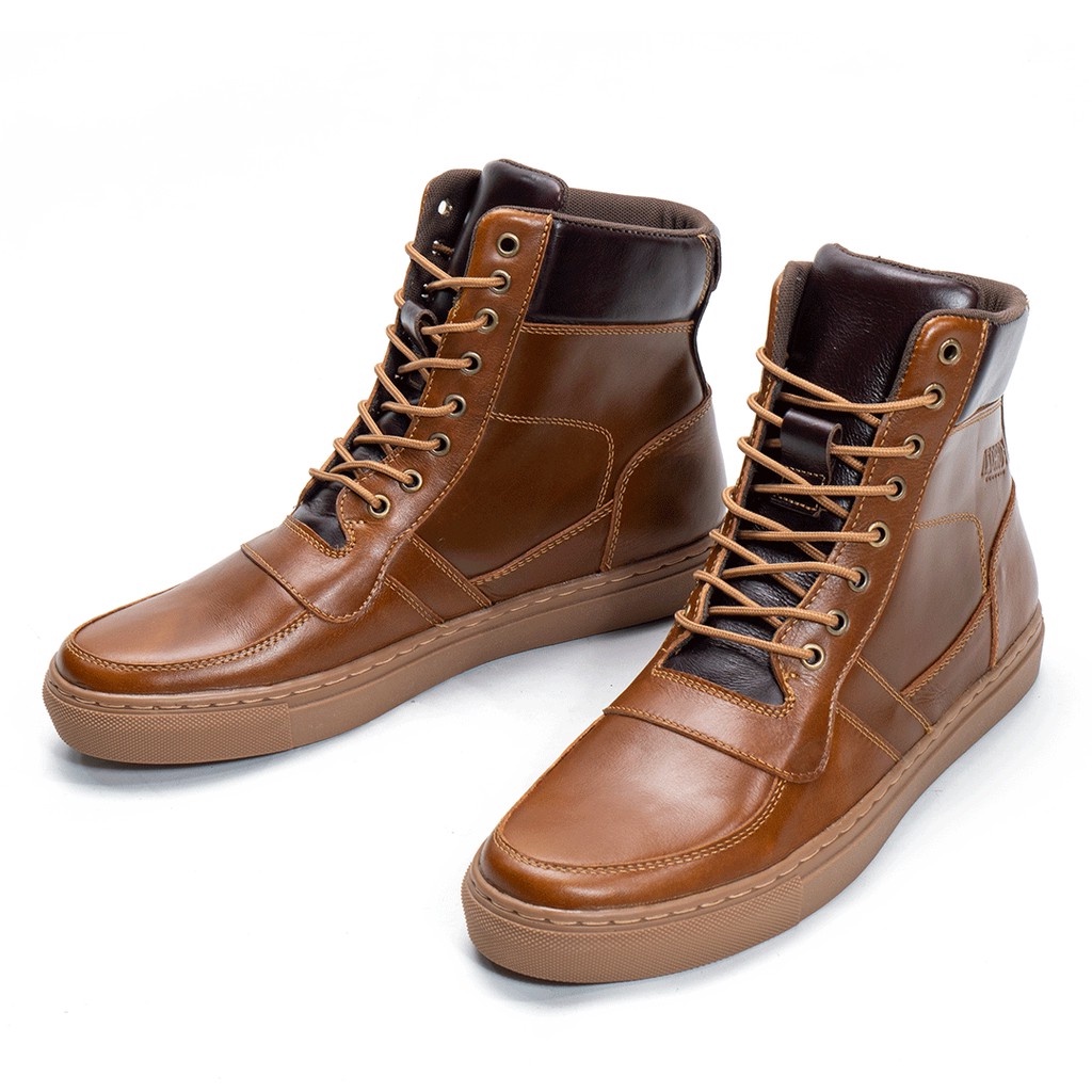 Sepatu Sneakers Pria Kulit Asli Casual Sneaker High Top Caraka Q75 Original Fordza