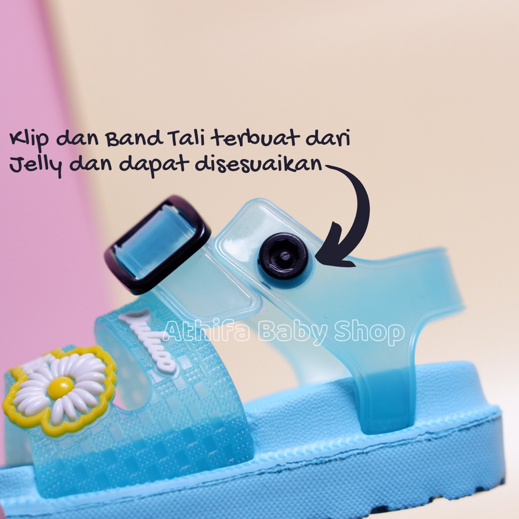 Sepatu Sandal Anak Perempuan Bayi Balita Usia 6 7 8 9 10 11 Bulan 1 2 3 Tahun Size 19 20 21 22 23 24 Sendal Gunung Karet Cewek Sepatu Sandal Prewalker Karet Phylon Ringan -Dulux 323e-