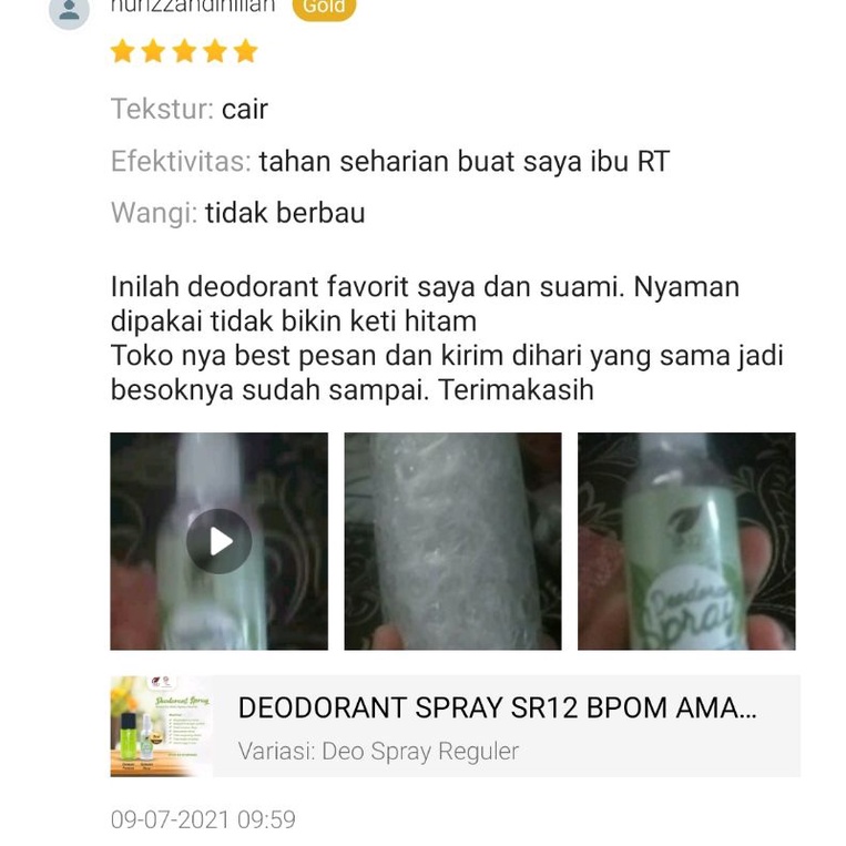 DEODORANT SPRAY SR12 BPOM AMAN /AMPUH HEMPAS BAU BADAN NON ALKOHOL /  MENCERAHKAN KETIAK / DEO TAWAS