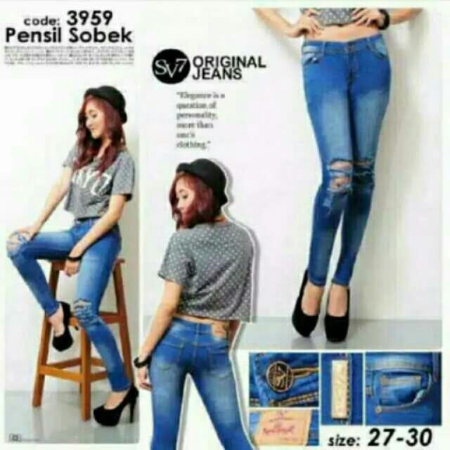 

Jeans Pensil Sobek
