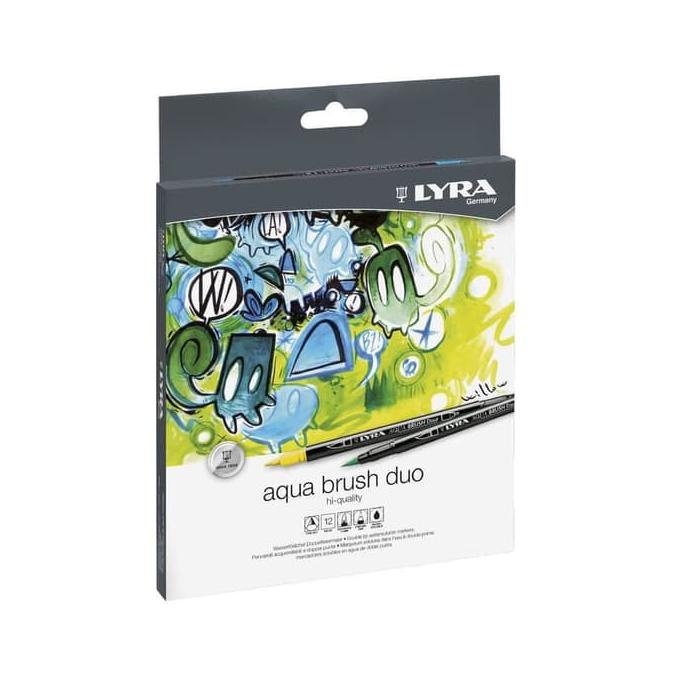 

(BISA COD) Lyra Aqua Brush Duo Dual Pen 12 Colors Set Kuas Mewarnai Coloring MURAH Kode 136