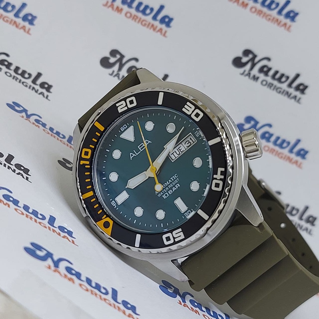 Alba Automatic AL4249X1 Tuna Emerald Green - Jam Tangan Pria AL4249