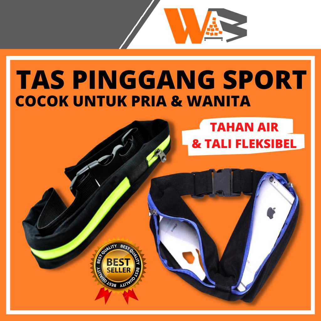 COD Tas Lari Pria Anti Air Waterproof Pinggang Jogging Olahraga Gym Wanita Aksesoris Olahraga C81