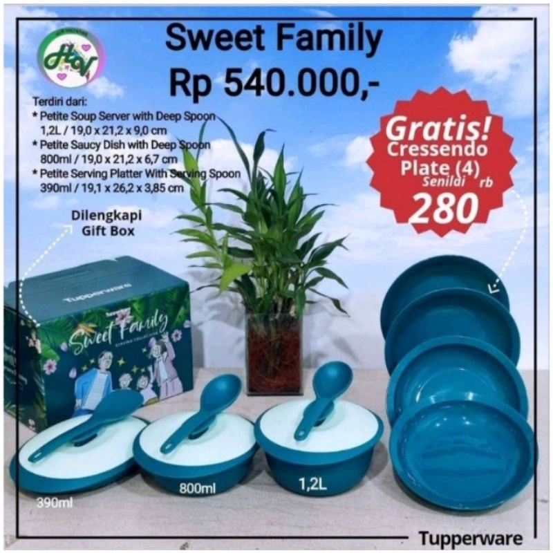 

Tuperware 7pcs Sweet Family Gourmet Servers Familia Collection Set Wadah Saji Ada Box