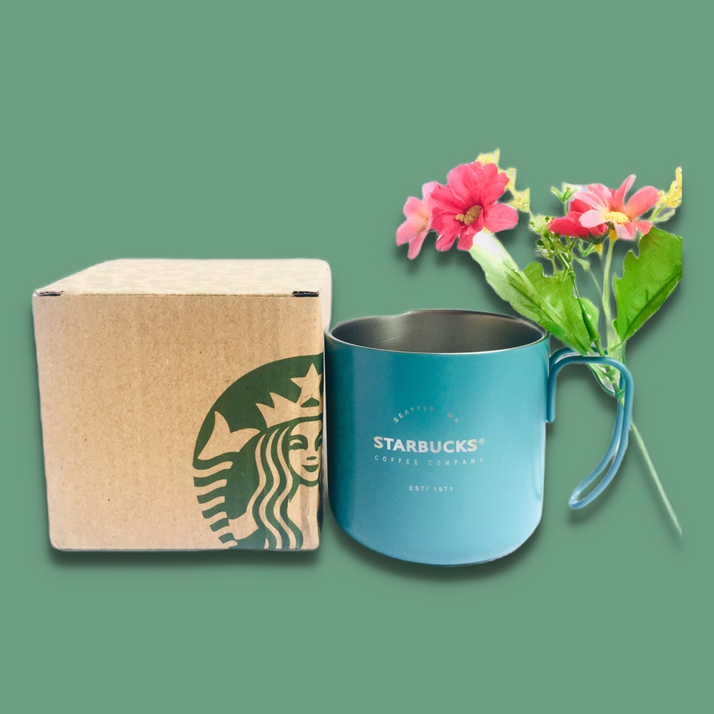 Gelas / Cangkir / Mug Starbucks Stainless Steel Blue 355ml