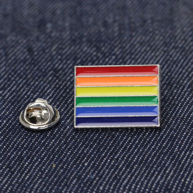 SIY  4Pc Rainbow Gay Lesbian Pride Enamel Lapel Pin Brooch Love is Colorful Badge Pin