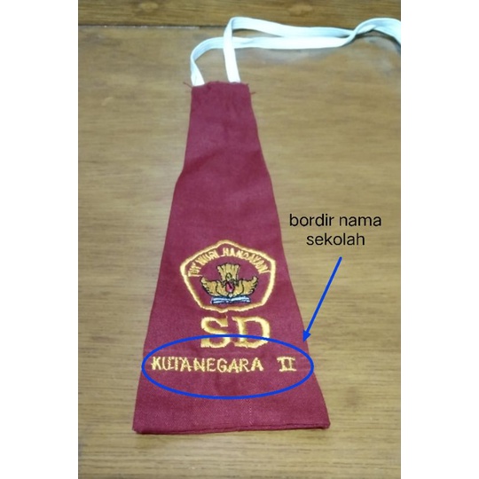 custom dasi sd bordir nama sekolah