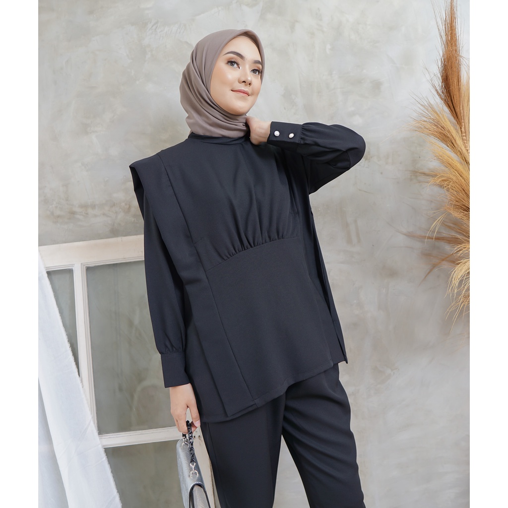 KALLE Set by CB.CO | oneset setelan busui celana wanita-Black
