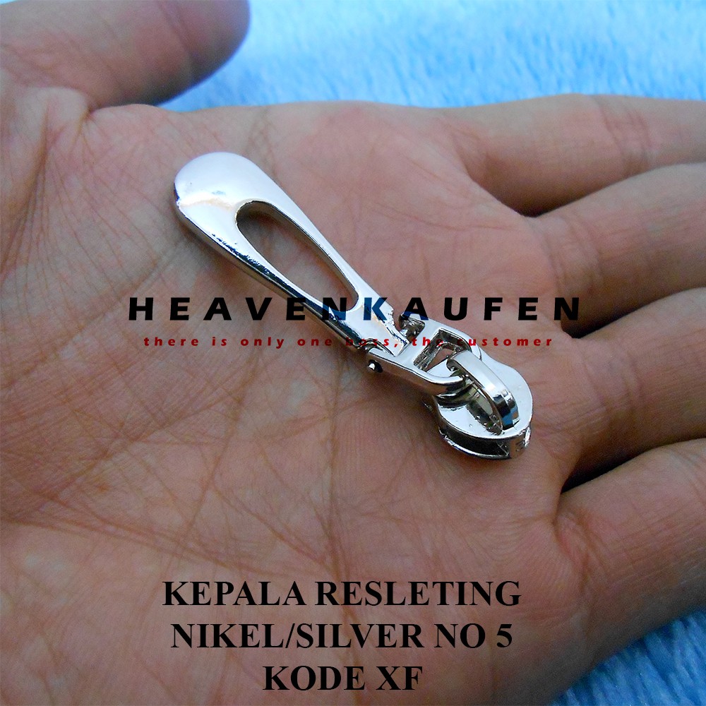 Kepala Resleting / Kepala Zipper Variasi Nikel Silver No 5 Model Bagus Keren Kode XF