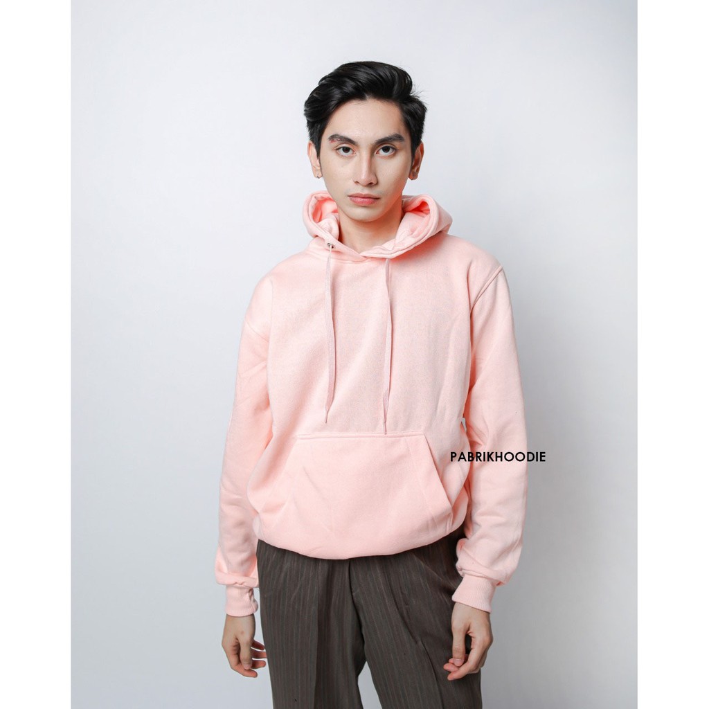 PABRIKHOODIE - HOODIE JUMPER PEACH POLOS PRIA &amp; WANITA M-XXL