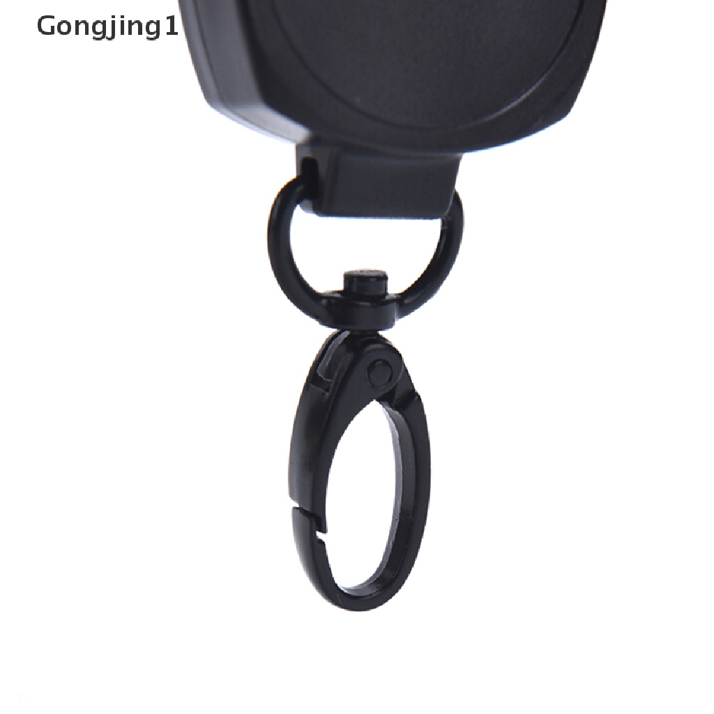 Gongjing1 Gantungan Kunci Holder Kartu ID Dengan Tali Retractable Warna Hitam