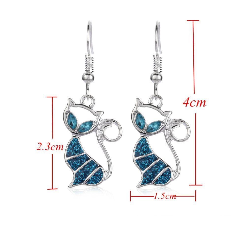 Preva 1pasang Anting Kucing Opal 1pasang Trendi Wanita Fashion Hook Ear Stud