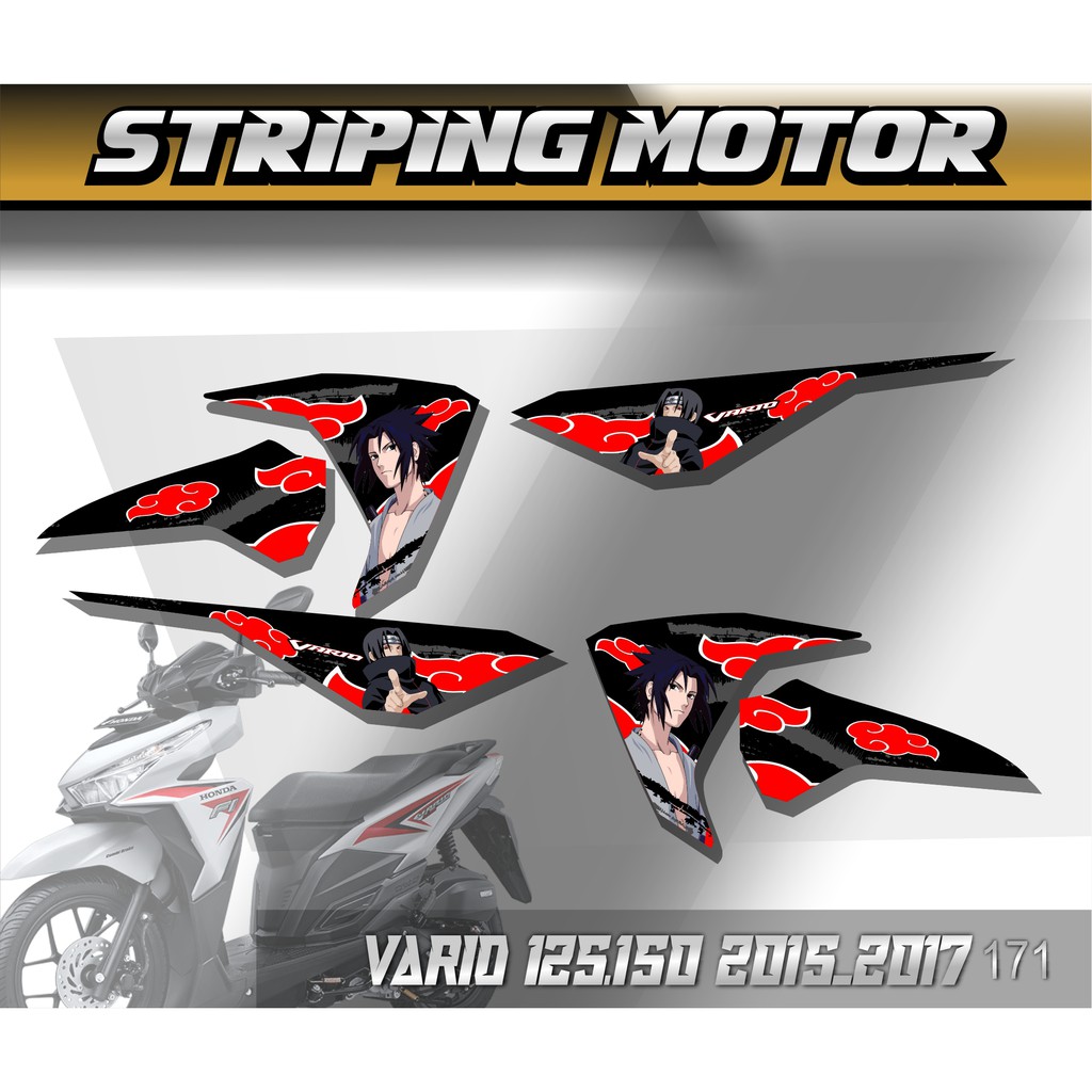 0171 Stiker Striping List Vario 125 & 150 2014 - 2017 Sasuke Abstrak  Desain Lis Abstrak dengan Nuan