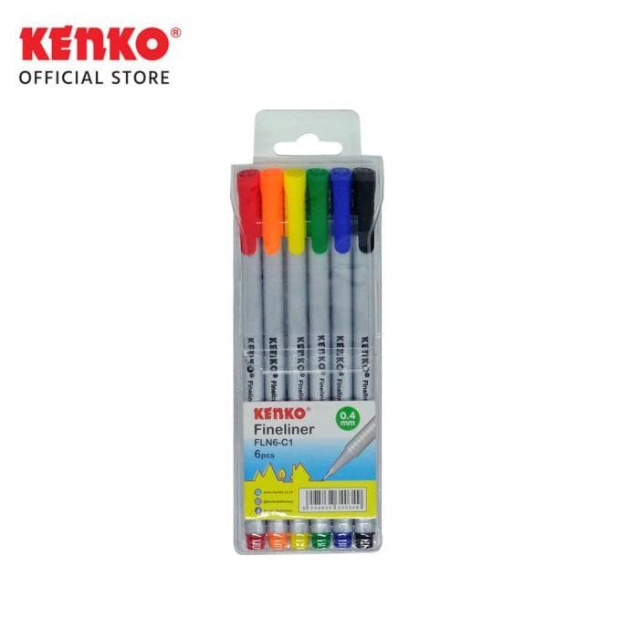 

Pulpen Warna Kenko FLN6-C1 Fineliner 6 Warna 0.4mm
