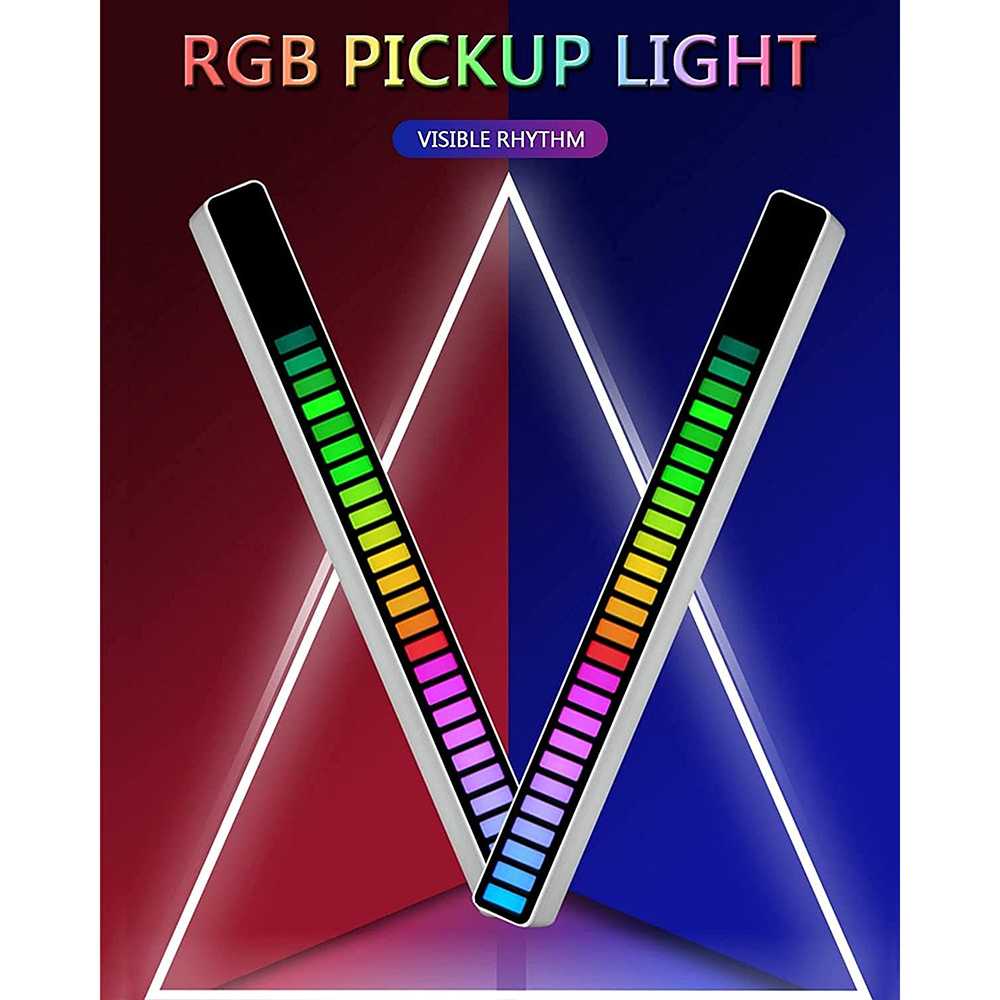 Lampu LED RGB Sound Control Rhythm Musik Light Built in Battery USB Plug 40 LED Lamp Ritme Music Berkualitas