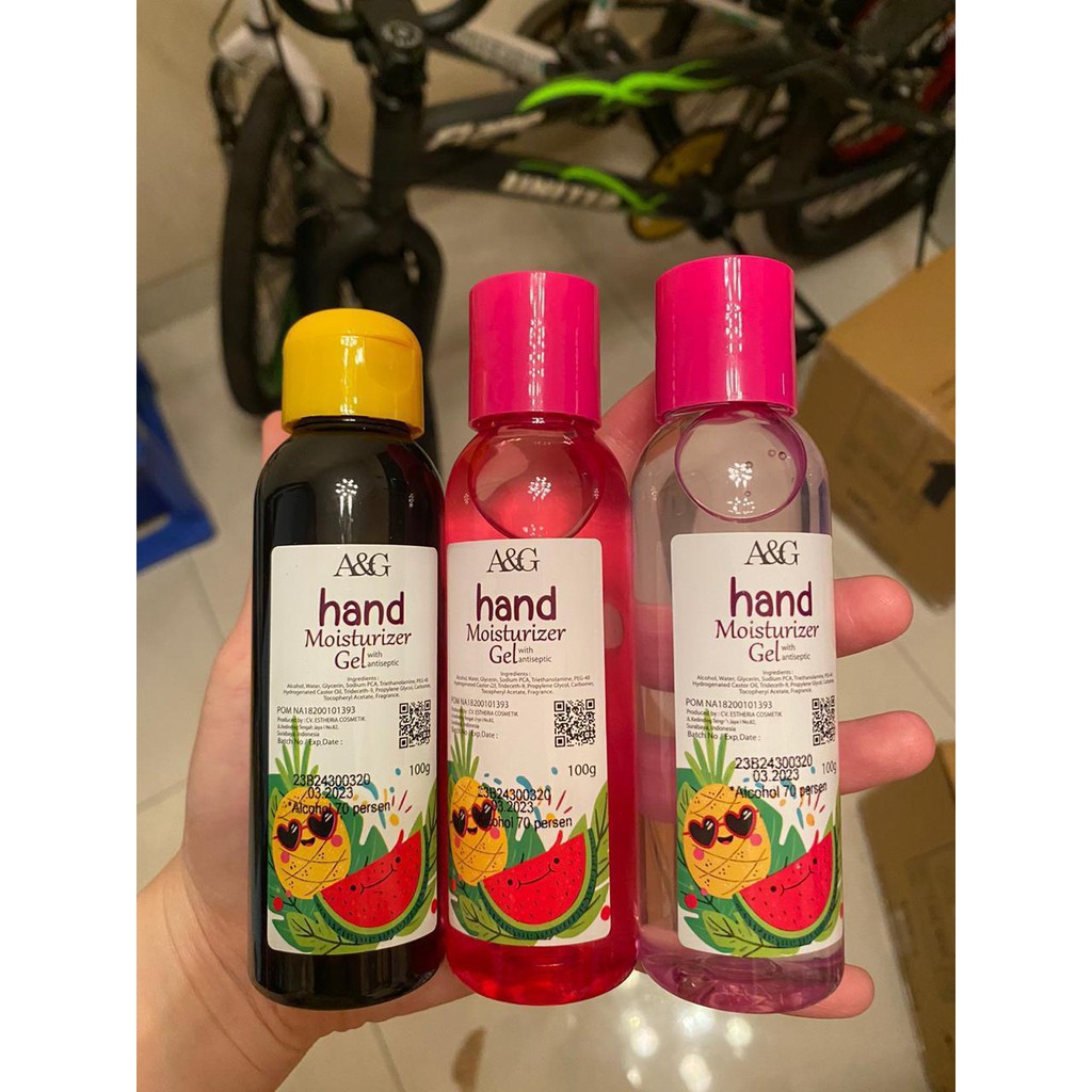 HAND SANITIZER GEL 100 ML BPOM ANTISEPTIK PEMBUNUH PEMBASMI KUMAN TANGAN A&amp;G MOISTURIZER 100ML SPRAY