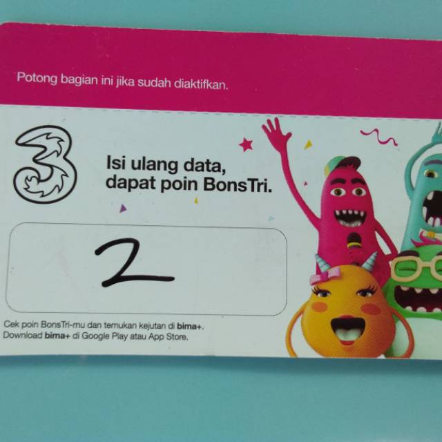 Voucher tri AON 2gb Lokal (dikirim kode voucher)