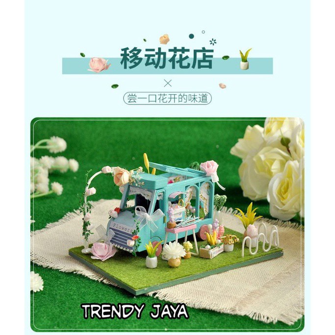 DIY Miniatur FLORIST BUS SHOP Puzzle Craf (TC8-6 LED)