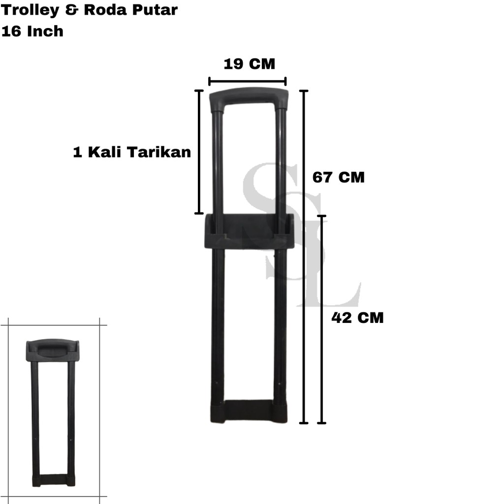 Trolley Koper Kain Roda Putar 360 Derajat Size 16,18,20,22 inch dan 24 Inch harga satu set trolley dan roda