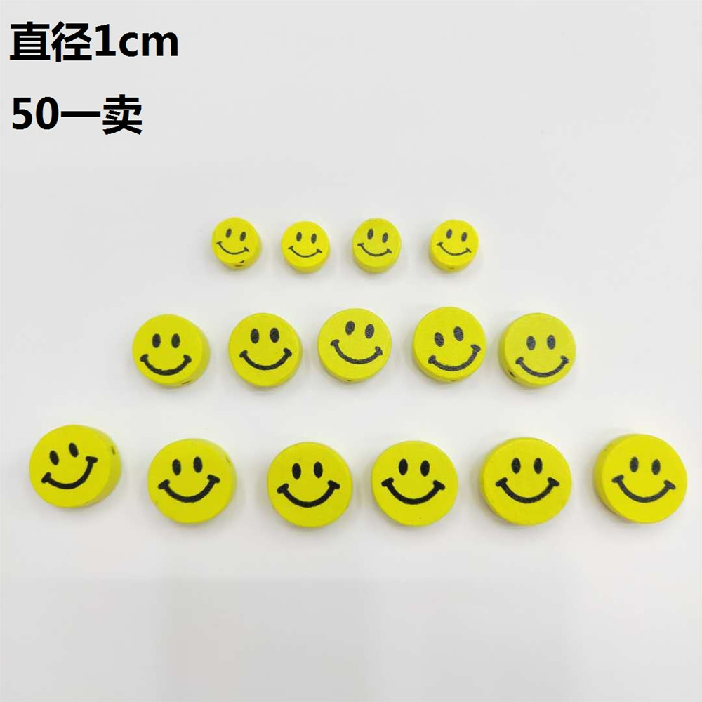 【COD Tangding】50PCS/set DIY Cartoon Cute Yellow Smile face Beads Children Jewelry Accessories