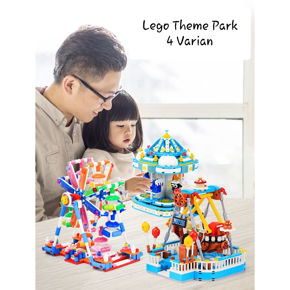 Tma / Mainan Anak Balok Susun Taman Bermain Anak Anak/ Balok Theme Park 4 Varian