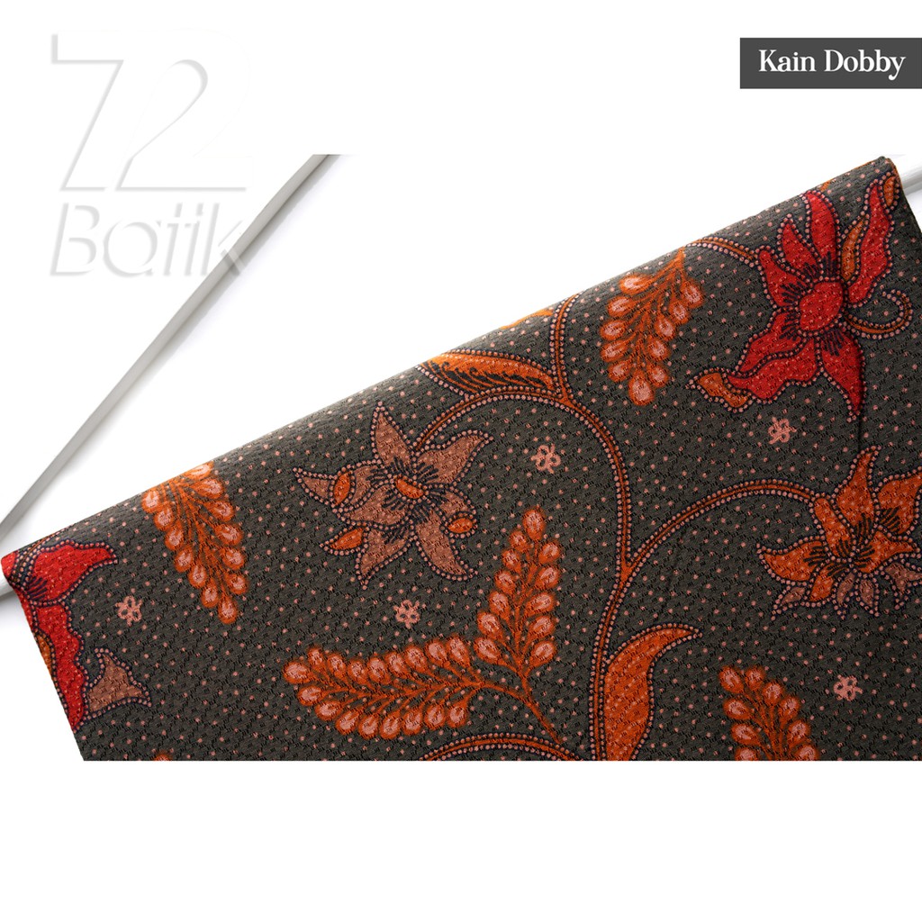 KAIN BATIK PREMIUM Dobby Motif Kembang Warna Hijau Ijo Orange Oranye Dolbi Dobi Doby 722781 Cap 72 Jarik Jarit Samping Kebat Panjang Batik Dobby Modern Premium Bahan Seragam Batik Pernikahan Kantor Keluarga Murah Kamen Jadi Batik Bali Lembaran