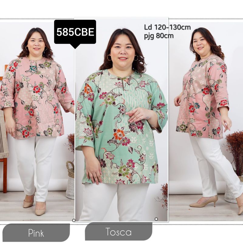 BIGSIZE BLOUSE BATIK JUMBO 445 XXL ATASAN KERJA KANTOR BAJU FASHION WANITA ETNIK MURAH 585 KATUN STRETCH MELAR