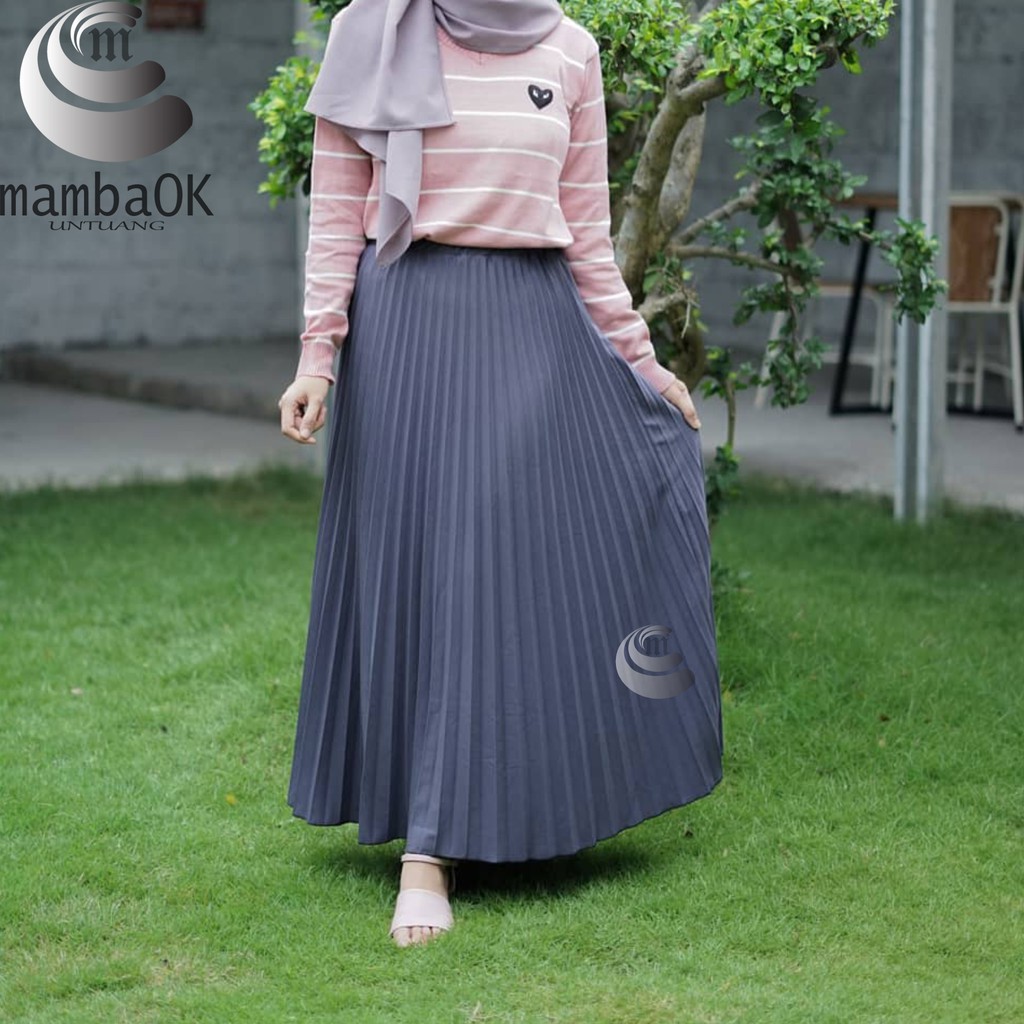 ROK PLISKET  / ROK KERJA plisket / ROK MUSLIMAH  PANJANG WANITA