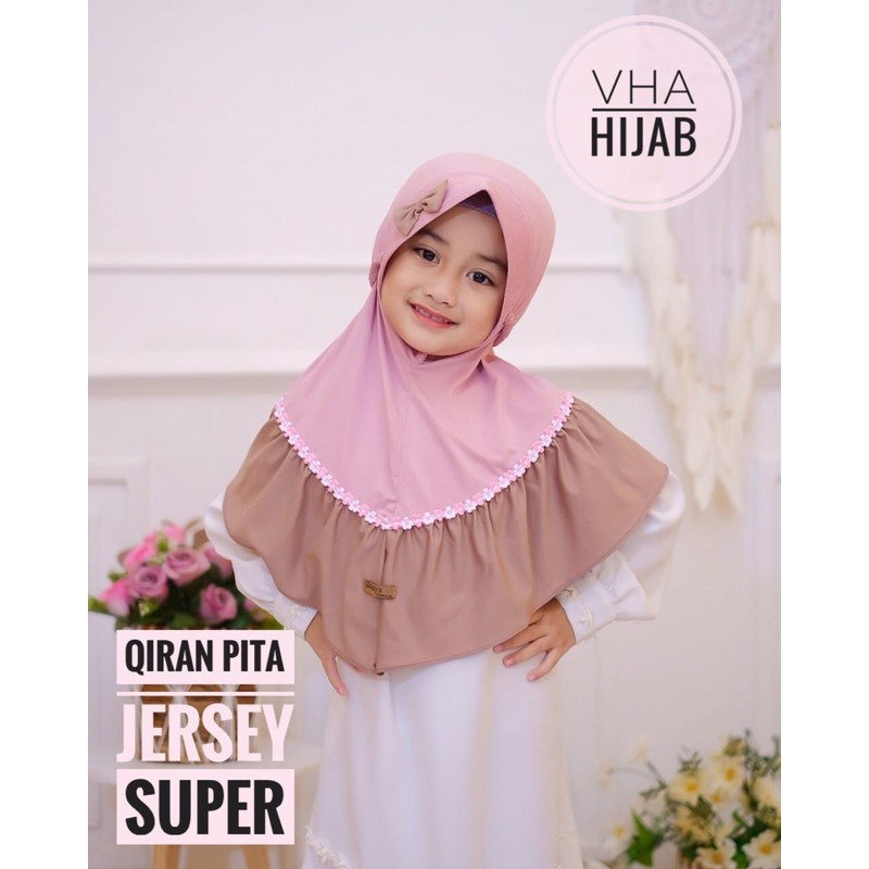 Hijab anak QIRAN PITA KOMBINAS Jersey