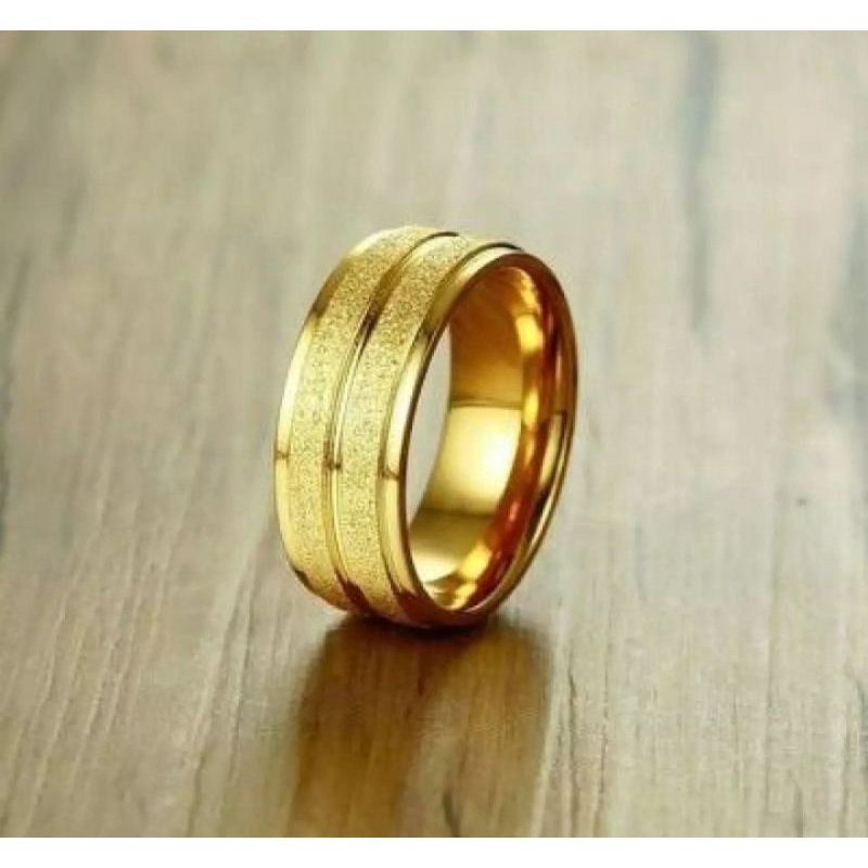 grosir perhiasan fashion cincin couple titanium wanita pria anti karat selamanya pasir promo toko im