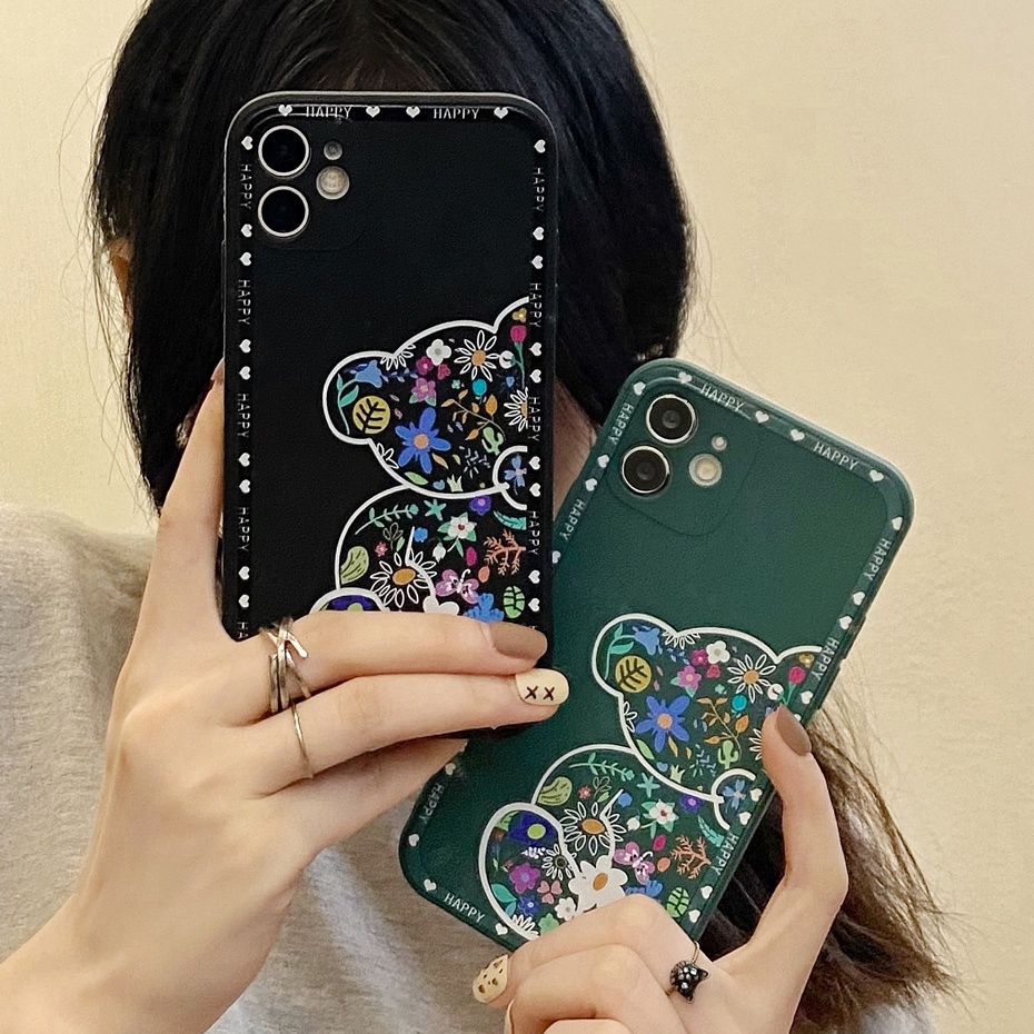 Casing Realme 2 2 pro C11 2020 C21Y C25Y C31 C35 Narzo 50A 50A Prime Case Cute Kaws Bear Batik Flower Liquid Premium